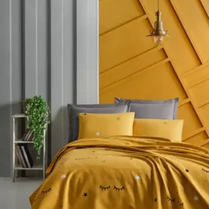 Cuvertura Pled pentru pat dublu Model Dide 023861 Yellow Plată sigură