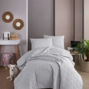 Set Cuvertura de pat 1 Persoana Model Solid Grey Livrare rapidă