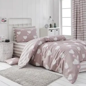 Lenjerie de pat 1 Persoana Model Herz Dusty Rose Preferatul clienților