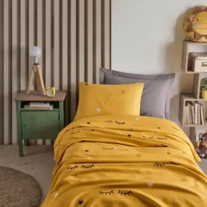 Reducere specială Set Cuvertura Pique pentru pat 1 Persoana Model Dide Yellow