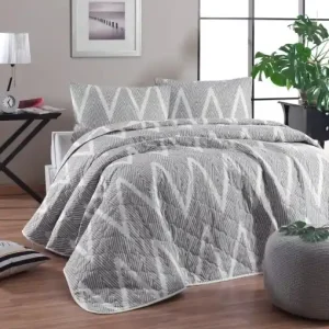 Noutate Set Cuvertura Pat Dublu Model Olivia Grey