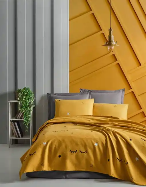 Cumpără online Set Cuvertura Pique Model Dide Yellow