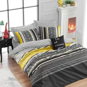 Livrare expres Lenjerie de pat dublu Model Formas Yellow