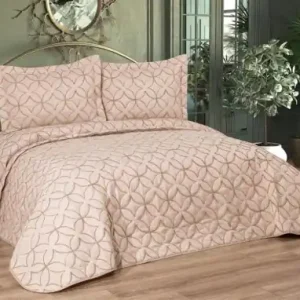 Set Cuvertura Pat Dublu Model Parolin Beige Noutate