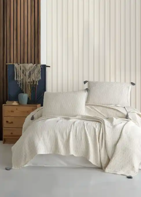 Cumpără online Set Cuvertura Pique Model Hermes Anthracite