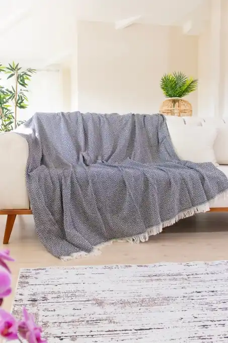 Cuvertura pentru Canapea Model Woven Cozy Black Preț mic