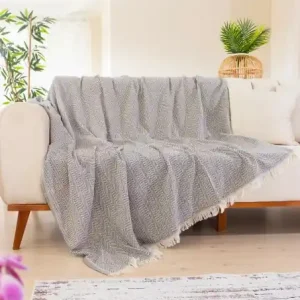 Cuvertura pentru Canapea Model Woven Cozy Dark Grey Preț redus