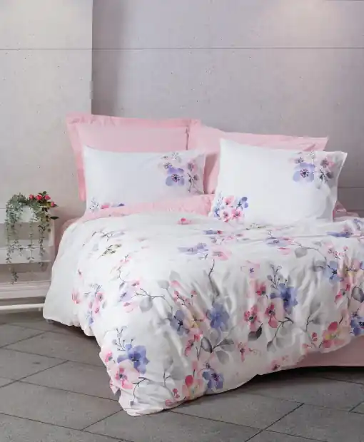 Lenjerie de pat 1 Persoana Model Jayda Pink Livrare rapidă