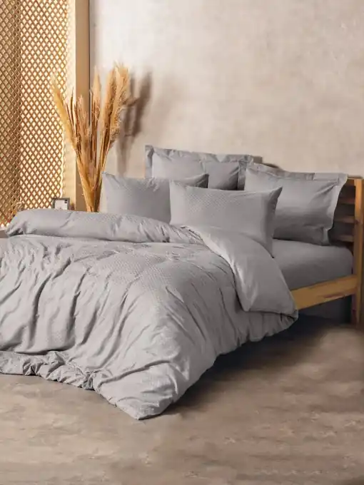 Lenjerie de pat dublu Model Plaid Grey Cumpără acum