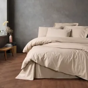 Cumpără acum Lenjerie de pat dublu Model Plain Beige