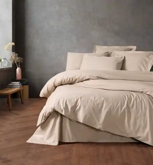 Cumpără acum Lenjerie de pat dublu Model Plain Beige