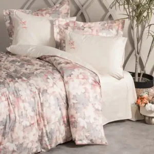 Chilipir Lenjerie de pat dublu, Bumbac 100% Satinat Model Layana Pink