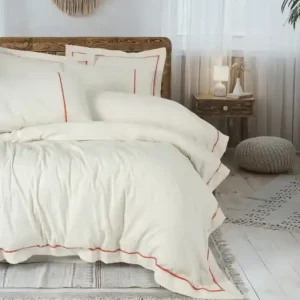 Calitate înaltă Lenjerie de pat dublu Model Banded Orange