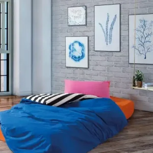 Lenjerie de pat 1 Persoana Model Dusk Blue Promoție
