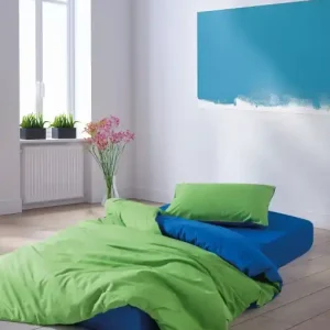 Retur gratuit Lenjerie de pat 1 Persoana Model Sage Green, Blue