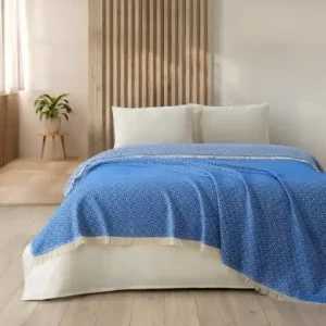 Cuvertura Pled pentru pat dublu Model Diamonds Blue Reducere specială