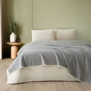Cuvertura Pled pentru pat dublu Model Lapis Grey Ofertă exclusivă