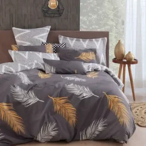Disponibil imediat Lenjerie de pat dublu Model Olivia Gold, Grey vPoly
