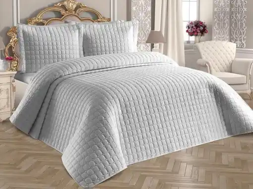 Doar azi Set Cuvertura Pat Dublu Model Estiva Grey