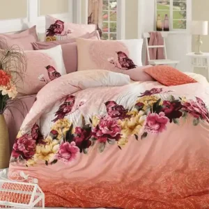 Chilipir Lenjerie de pat dublu Model Çalıkuşu Pink