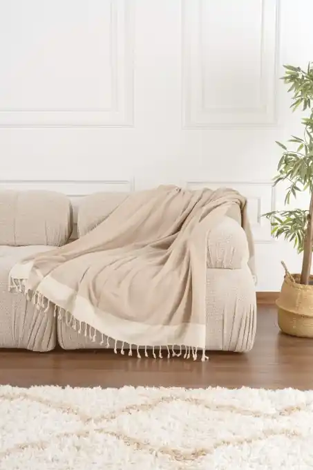 Cuvertura pentru Canapea Model Baliksirti Beige Super ofertă