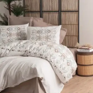 Lenjerie de pat 1 Persoana Model Asilo Brown Lichidare de stoc