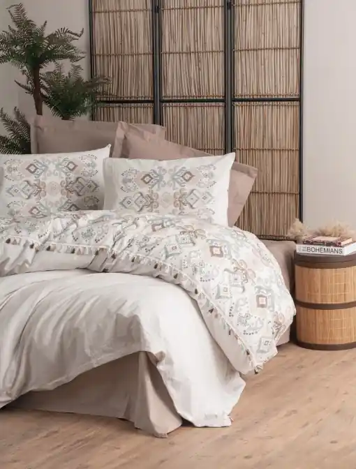 Lenjerie de pat 1 Persoana Model Asilo Brown Lichidare de stoc