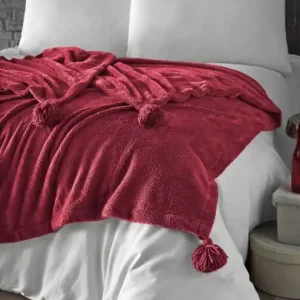 Calitate înaltă Patura pentru Pat Dublu Model Puffy 160 Claret Red