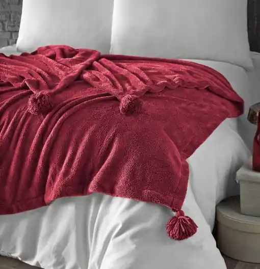 Calitate înaltă Patura pentru Pat Dublu Model Puffy 160 Claret Red