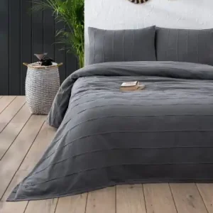 Ofertă exclusivă Set Cuvertura Pique Model Sedef Anthracite