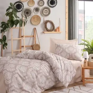 Lenjerie de pat 1 Persoana Model Post Brown Preferatul clienților