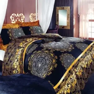 Lenjerie de pat dublu Model Osmanlı Yellow Reducere