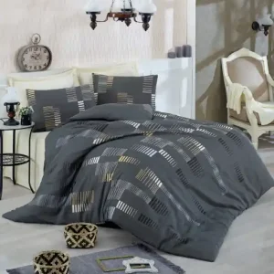 Lenjerie de pat dublu Model Trace Anthracite Doar azi