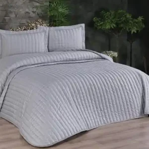 Noutate Set Cuvertura Pat Dublu Model Dublin Grey