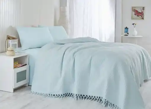 Cumpără acum Cuvertura Pled pentru pat dublu Model Light Blue