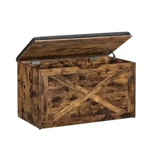 Banca de depozitare, Vasagle, ULHS056X01, Maro Rustic, 29.9 x 15 x 18 cm Ultima șansă