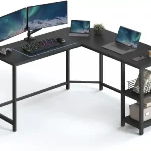 Popular Birou Gaming Vasagle, model Colin, 138x76x138 cm, Negru