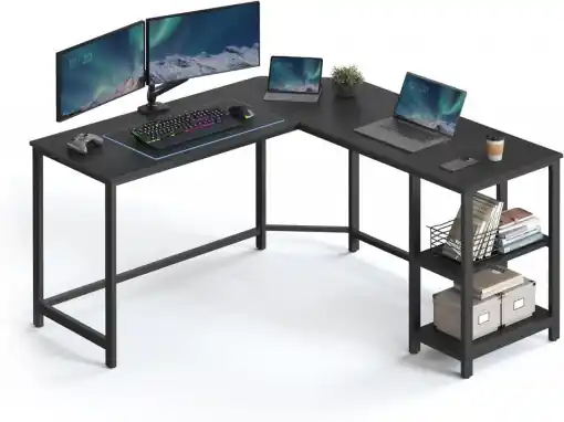 Popular Birou Gaming Vasagle, model Colin, 138x76x138 cm, Negru