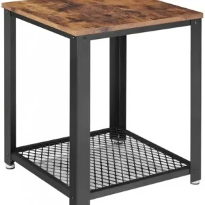 Plată sigură Masuta de Cafea Model Andre, 45x45x55 cm, Maro Rustic/Negru