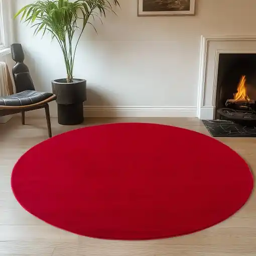 Noutate Covor Joy Rosu, Rotund, D120 cm