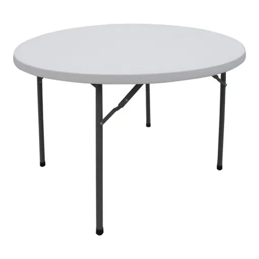 Noutate Masă de exterior pliabilă Model Comfort, Alb, D120x74 cm