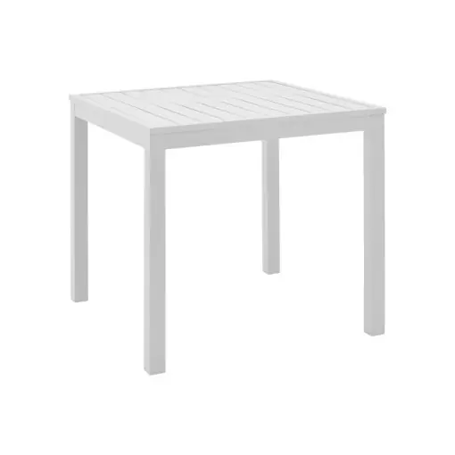 Promoție Masă de exterior din aluminiu Model Kliton, Alb, 45x45x41 cm
