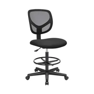 Calitate înaltă Scaun de birou, Songmics, Negru, OBN15BK, 60 x 60 x 117 cm
