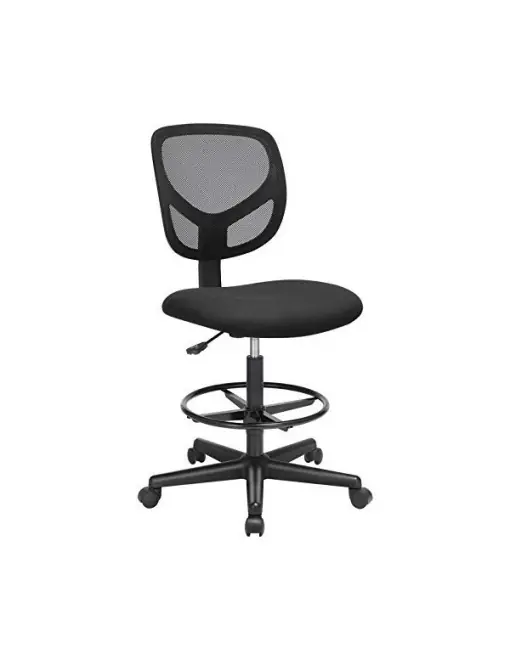 Calitate înaltă Scaun de birou, Songmics, Negru, OBN15BK, 60 x 60 x 117 cm
