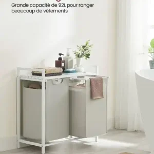 Cos de rufe, Vasagle, Alb, 73x33x71 cm Reducere extra