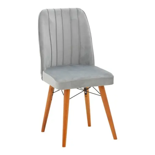 Scaun Model Vespera, Gri/Nuc, 45x52x95 cm Ofertă