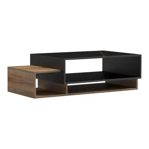 Plată securizată Masuta de Cafea Model Dekost, Stejar/Negru marmorat, 105x50x32 cm