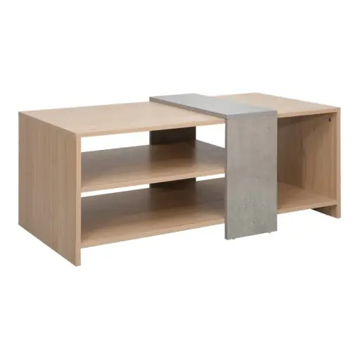 Masuta de Cafea Model Cozeto, Natur/Gri, 100x53x41.5 cm Reducere specială