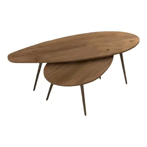 Set 2 Masute de Cafea Model Monty, Natur, 116x46x46 cm Preț redus