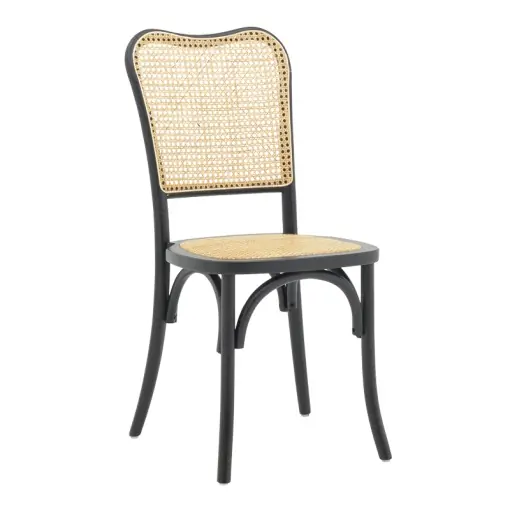 Scaun Model Zozele, Natur/Negru, 45x51x88 cm Preț promoțional